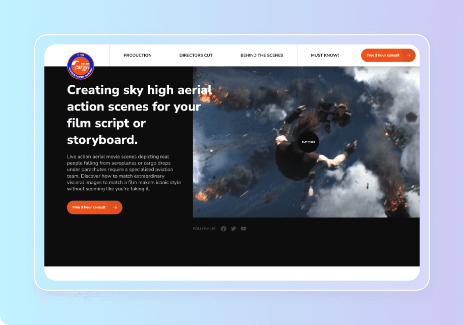 Ossiekhan:  Portfolio Website for Skydiving  Company